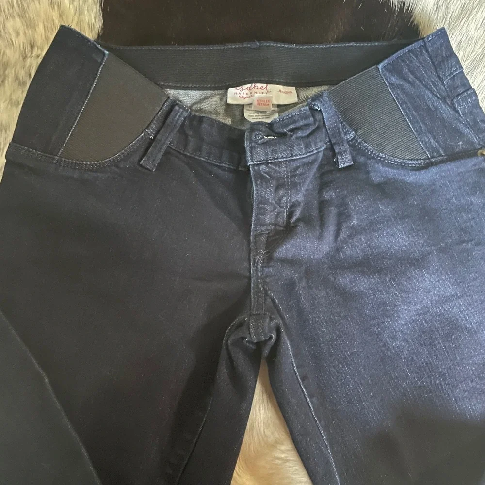 Isabel Maternity Ingrid &‎ Isabel Dark Wash Jeggings Comfort Waist Size 4/27R - Picture 2 of 4